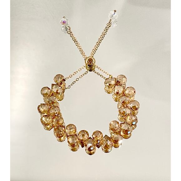 Swarovski Beaded Bracelet- Brown/Gold - Picture 4 of 8